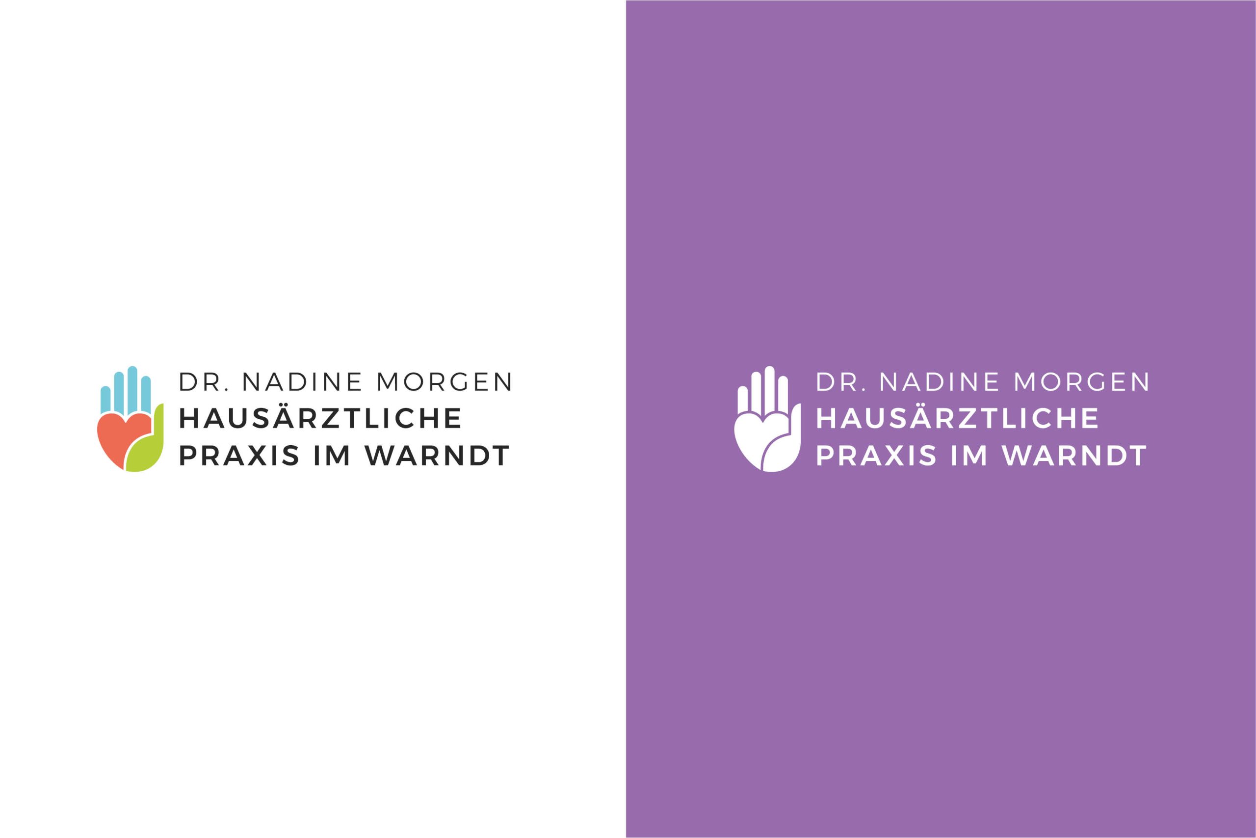Farbige und inverse Variante des Logos von Dr. Nadine Morgen Hausärztliche Praxis im Warndt bei Pioniere & Wegweiser