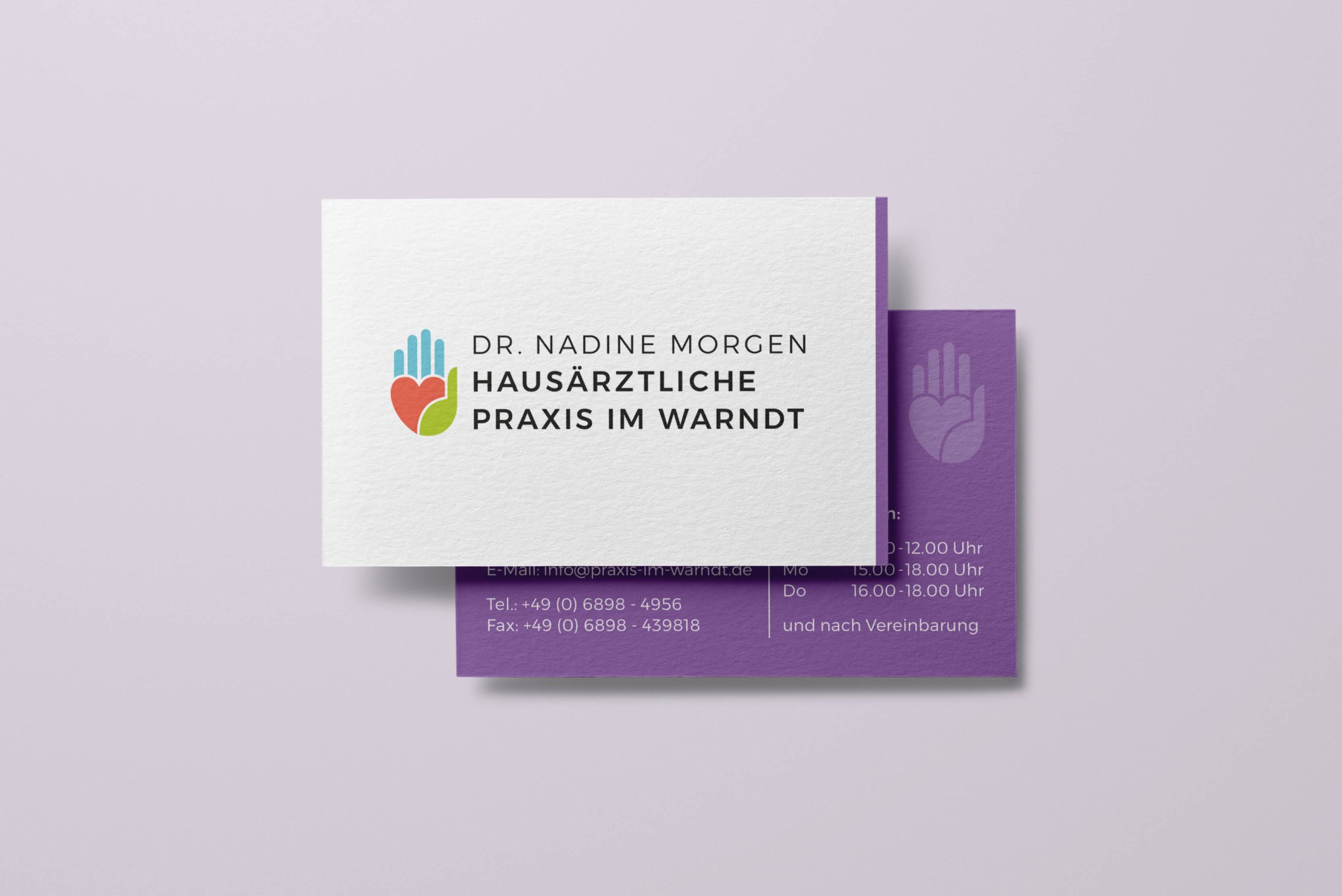 Visitenkarten von Dr. Nadine Morgen Hausärztliche Praxis im Warndt bei Pioniere & Wegweiser